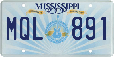 MS license plate MQL891