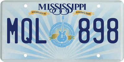 MS license plate MQL898