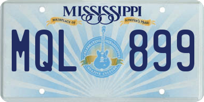 MS license plate MQL899