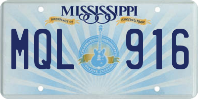 MS license plate MQL916
