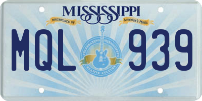 MS license plate MQL939
