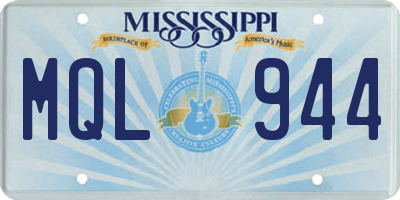 MS license plate MQL944