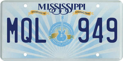 MS license plate MQL949