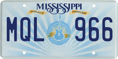 MS license plate MQL966