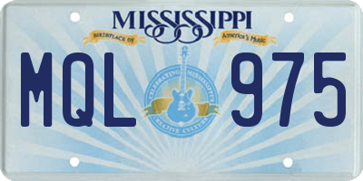 MS license plate MQL975