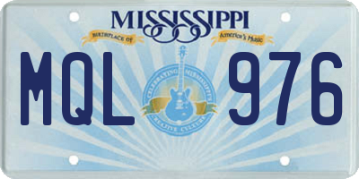 MS license plate MQL976