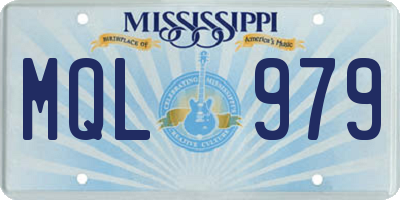 MS license plate MQL979