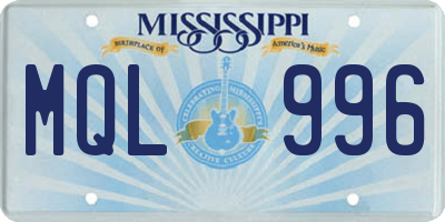 MS license plate MQL996
