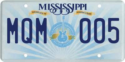 MS license plate MQM005