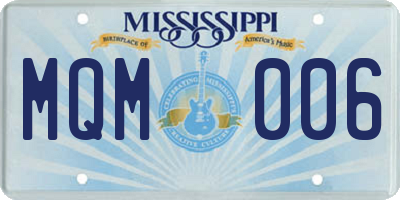 MS license plate MQM006
