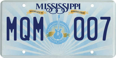 MS license plate MQM007