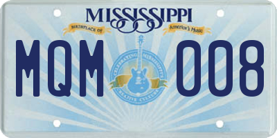 MS license plate MQM008