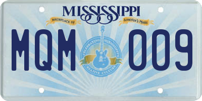 MS license plate MQM009