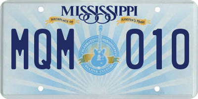 MS license plate MQM010