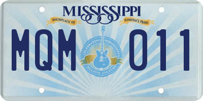 MS license plate MQM011