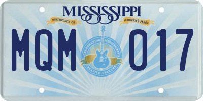 MS license plate MQM017