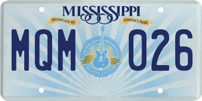 MS license plate MQM026