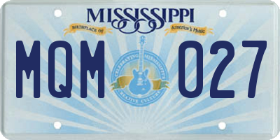 MS license plate MQM027