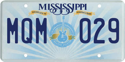 MS license plate MQM029