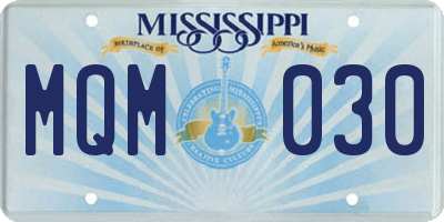 MS license plate MQM030