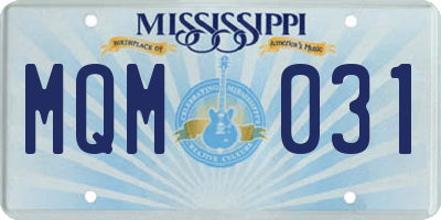 MS license plate MQM031