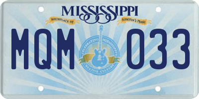 MS license plate MQM033