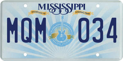 MS license plate MQM034