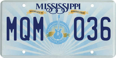 MS license plate MQM036