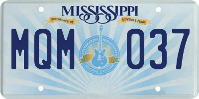 MS license plate MQM037