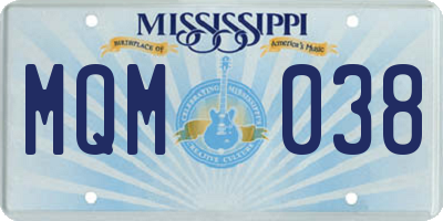 MS license plate MQM038
