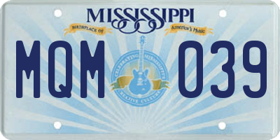 MS license plate MQM039