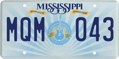MS license plate MQM043