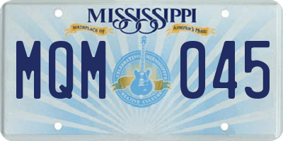 MS license plate MQM045