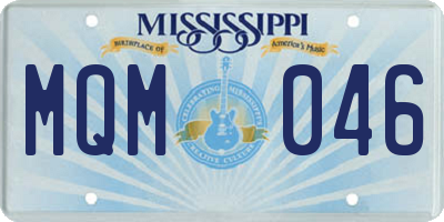 MS license plate MQM046