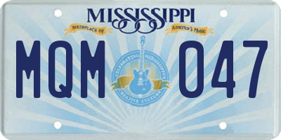 MS license plate MQM047