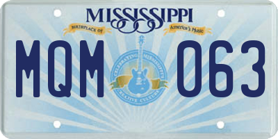 MS license plate MQM063