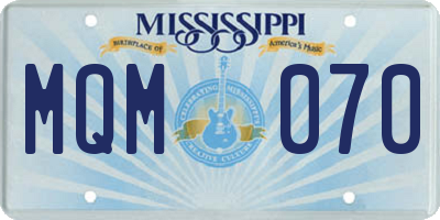 MS license plate MQM070