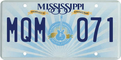 MS license plate MQM071