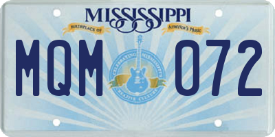 MS license plate MQM072