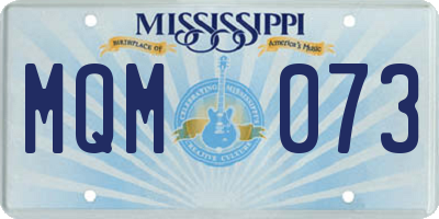 MS license plate MQM073