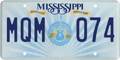 MS license plate MQM074