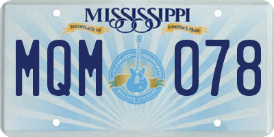 MS license plate MQM078