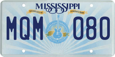 MS license plate MQM080