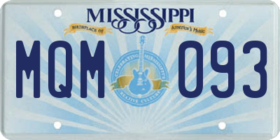 MS license plate MQM093
