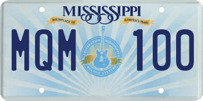 MS license plate MQM100