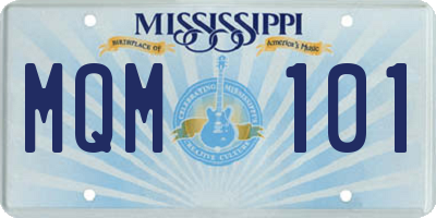 MS license plate MQM101