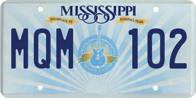 MS license plate MQM102