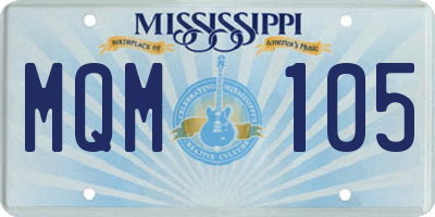 MS license plate MQM105