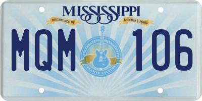 MS license plate MQM106
