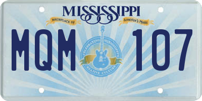 MS license plate MQM107